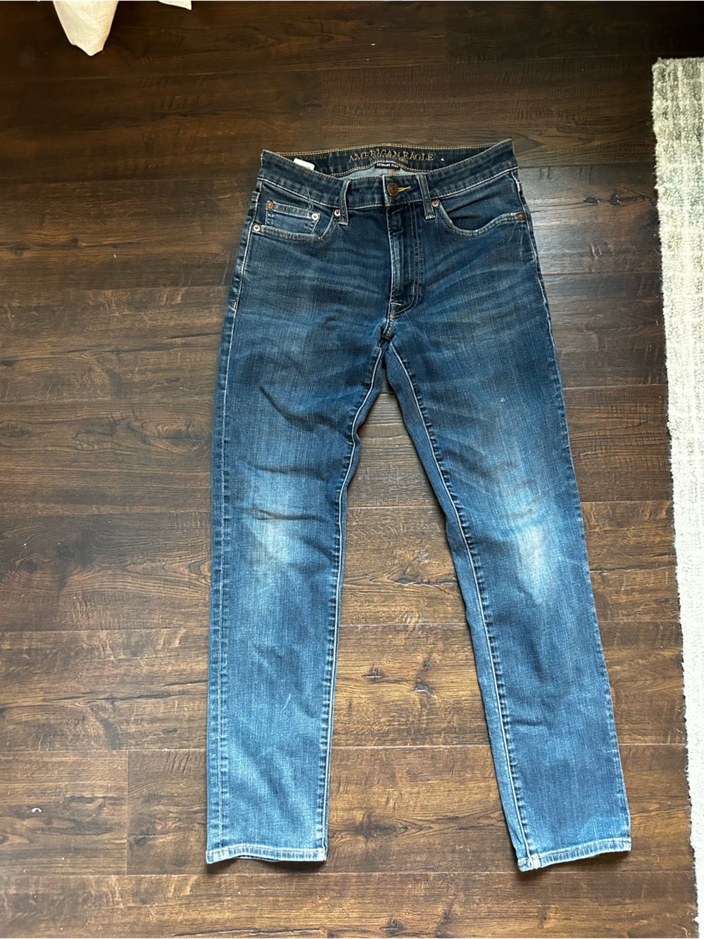American Eagle Outfitters Men’s Extreme Flex Jeans in Dark Blue Wash